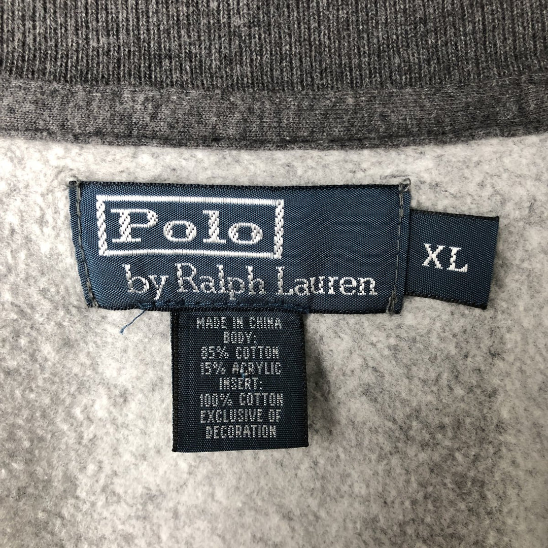 Ralph Lauren Polo by Ralph Lauren full-zip sweatshirt, men's size XL cotton gray type Vintage Second Hand