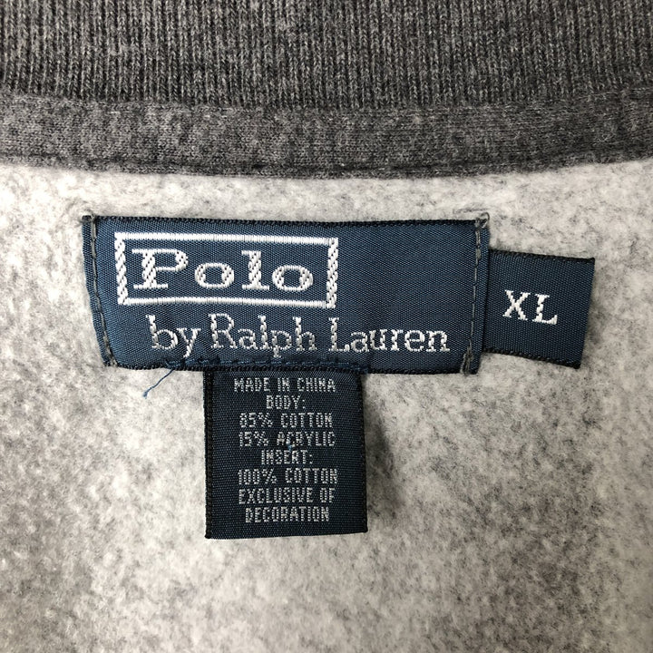 Ralph Lauren Polo by Ralph Lauren full-zip sweatshirt, men's size XL cotton gray type Vintage Second Hand
