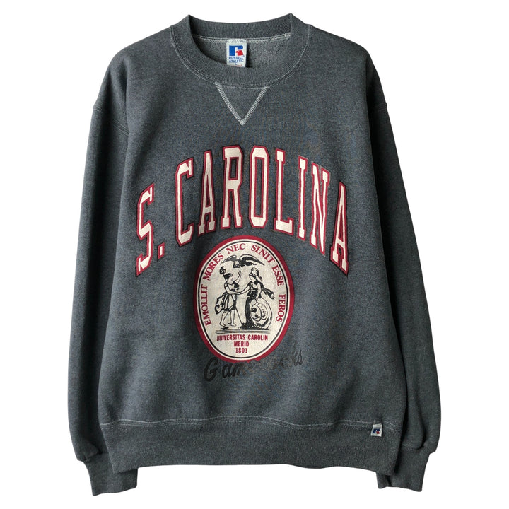 90'S Russell College Sweatshirt, Made in USA, Men's L, Vintage cotton gray type Vintage Second Hand