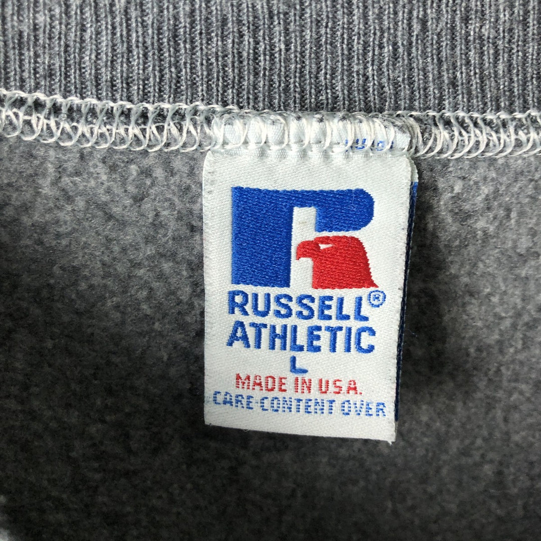 90'S Russell College Sweatshirt, Made in USA, Men's L, Vintage cotton gray type Vintage Second Hand