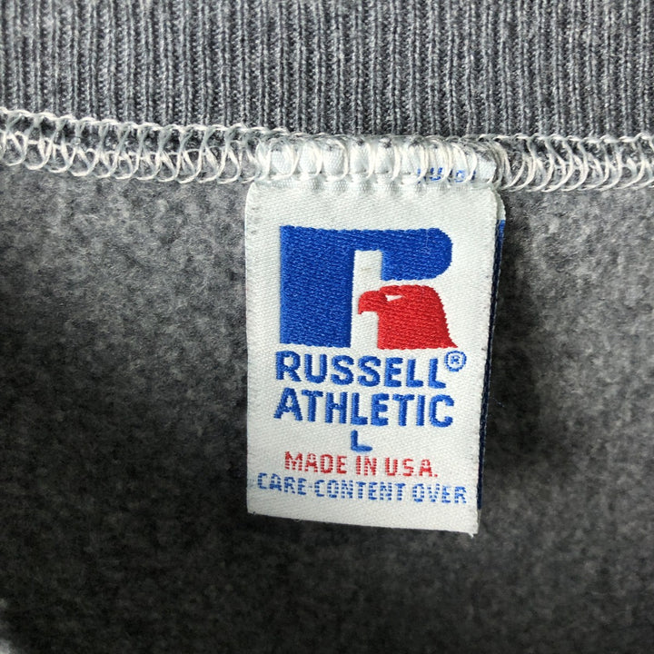 90'S Russell College Sweatshirt, Made in USA, Men's L, Vintage cotton gray type Vintage Second Hand
