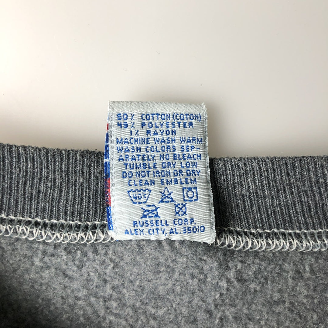 90'S Russell College Sweatshirt, Made in USA, Men's L, Vintage cotton gray type Vintage Second Hand