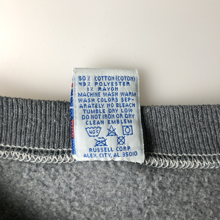 90'S Russell College Sweatshirt, Made in USA, Men's L, Vintage cotton gray type Vintage Second Hand