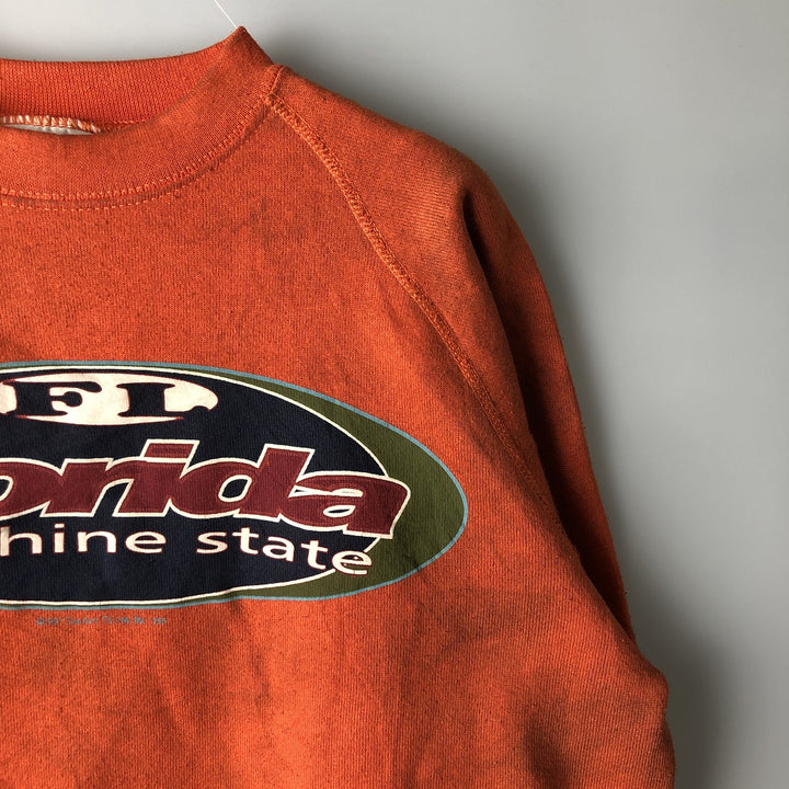 Vintage 90'S Discus Athletic print sweatshirt, made in the USA, size M, men's cotton orange type Vintage Second Hand