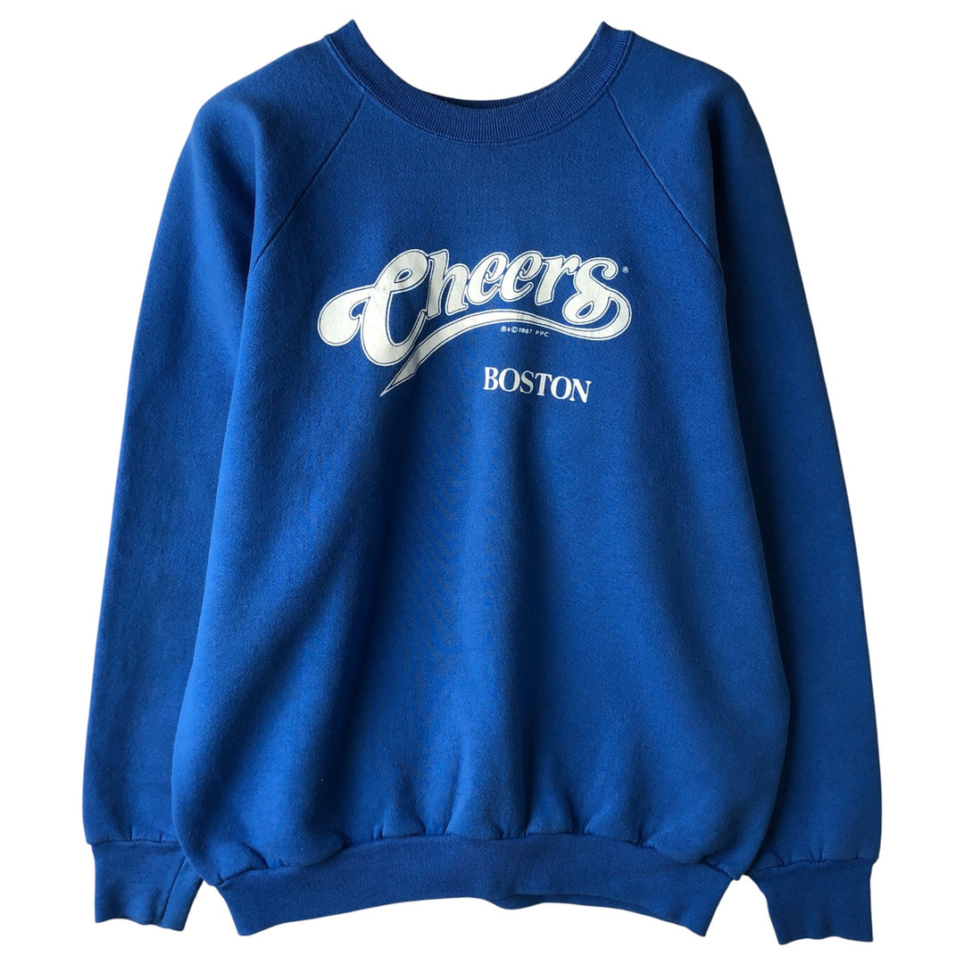 Vintage 1980'S Cheers Boston Advertising Sweatshirt, Men's Size L unclear blue type Vintage Second Hand