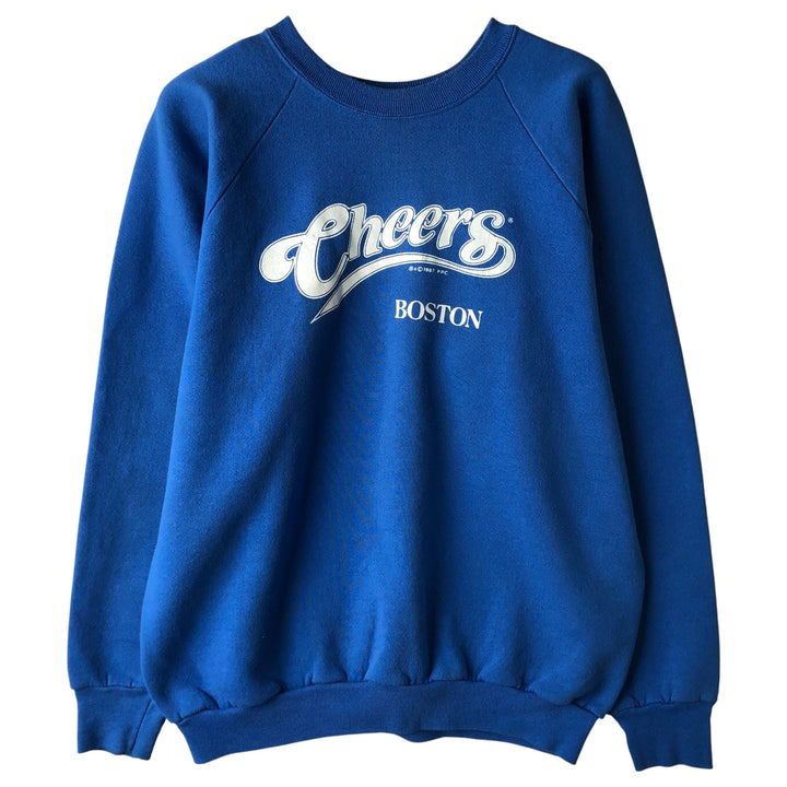 Vintage 1980'S Cheers Boston Advertising Sweatshirt, Men's Size L unclear blue type Vintage Second Hand