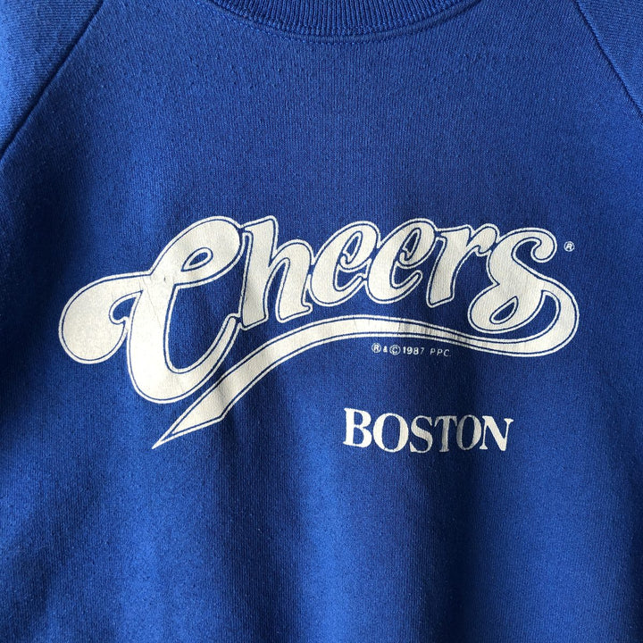 Vintage 1980'S Cheers Boston Advertising Sweatshirt, Men's Size L unclear blue type Vintage Second Hand