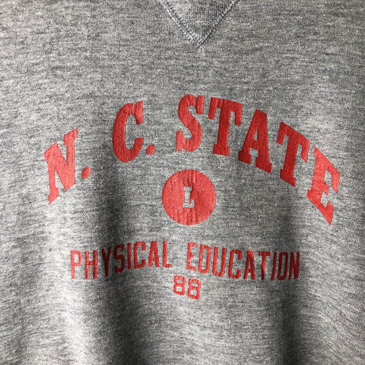 90'S Russell triple print college sweatshirt, made in the USA, men's size L, vintage polyester gray type Vintage Second Hand