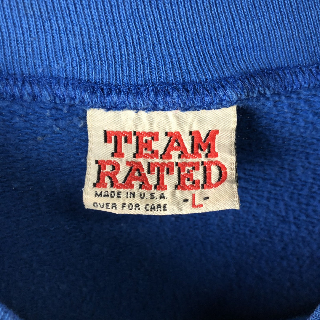 Vintage '90'S TEAM RATED NFL Detroit Lions Print Sweatshirt, Made in USA, Men's Size L cotton blue type Vintage Second Hand