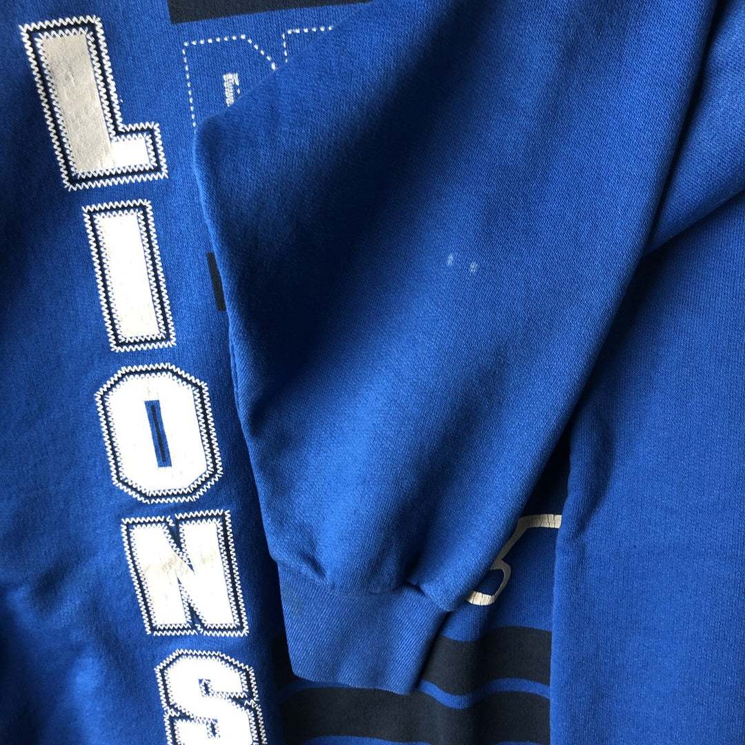 Vintage '90'S TEAM RATED NFL Detroit Lions Print Sweatshirt, Made in USA, Men's Size L cotton blue type Vintage Second Hand