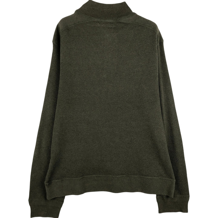 Ralph Lauren Polo by Ralph Lauren Half-Button Thermal Long T-Shirt, Waffle, Men's XL cotton Green type dark green Vintage Second Hand