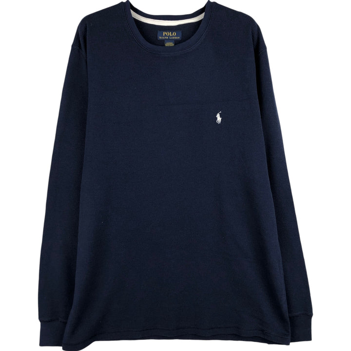 Ralph Lauren POLO RALPH LAUREN SLEEPWEAR Thermal Long T-Shirt, Men's XL cotton navy blue type Vintage Second Hand