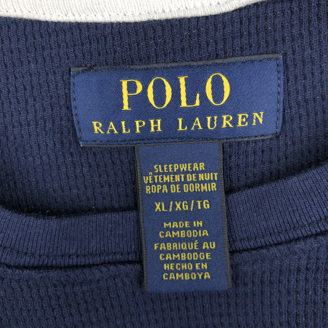 Ralph Lauren POLO RALPH LAUREN SLEEPWEAR Thermal Long T-Shirt, Men's XL cotton navy blue type Vintage Second Hand