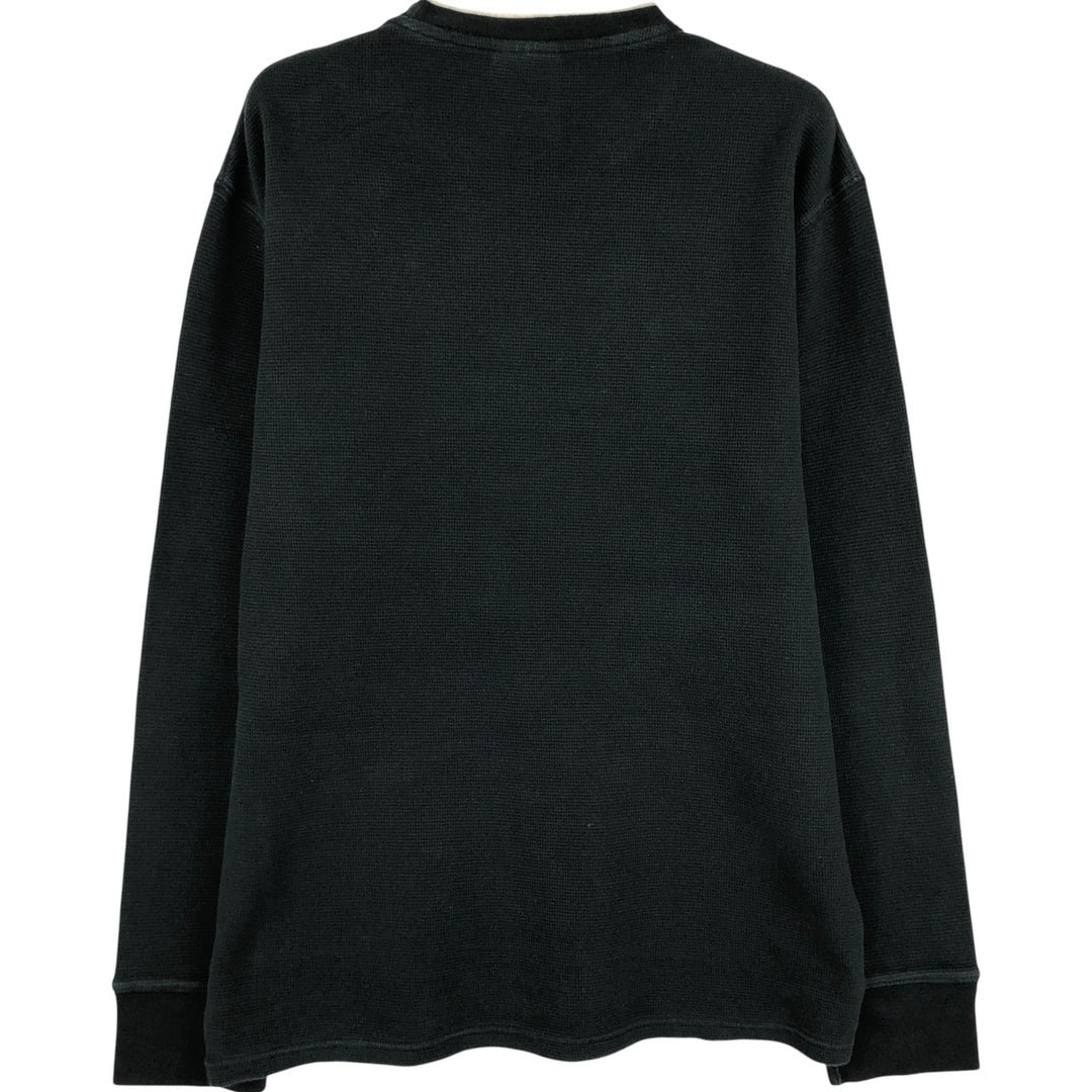 Ralph Lauren POLO RALPH LAUREN SLEEPWEAR Thermal Long T-shirt Waffle Men's L size cotton black type Vintage Second Hand