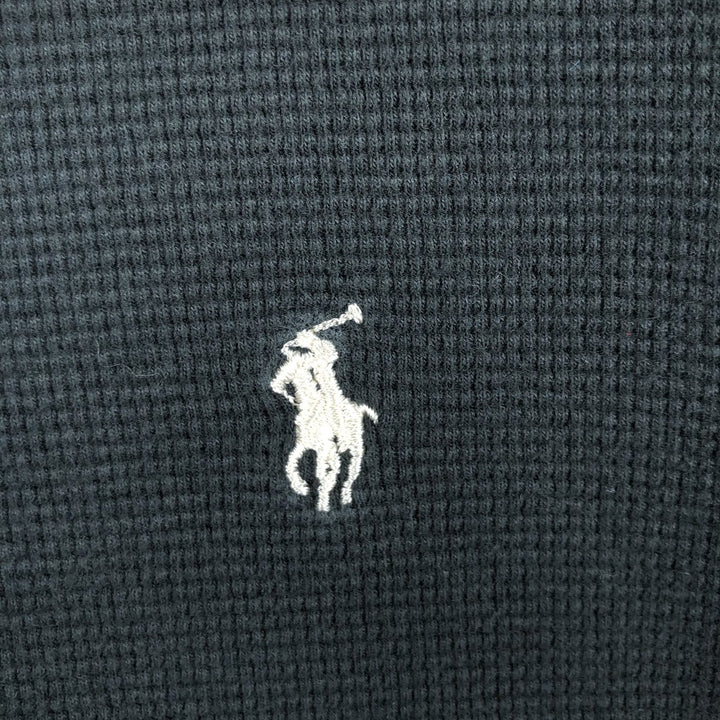 Ralph Lauren POLO RALPH LAUREN SLEEPWEAR Thermal Long T-shirt Waffle Men's L size cotton black type Vintage Second Hand