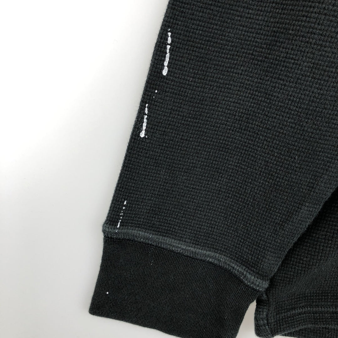 Ralph Lauren POLO RALPH LAUREN SLEEPWEAR Thermal Long T-shirt Waffle Men's L size cotton black type Vintage Second Hand