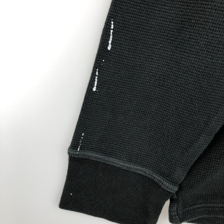 Ralph Lauren POLO RALPH LAUREN SLEEPWEAR Thermal Long T-shirt Waffle Men's L size cotton black type Vintage Second Hand