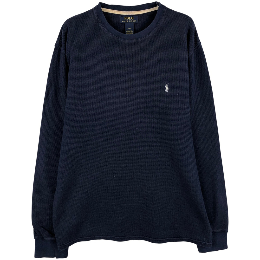 Ralph Lauren POLO RALPH LAUREN Thermal Long T-Shirt Men's Size L cotton navy blue type Vintage Second Hand