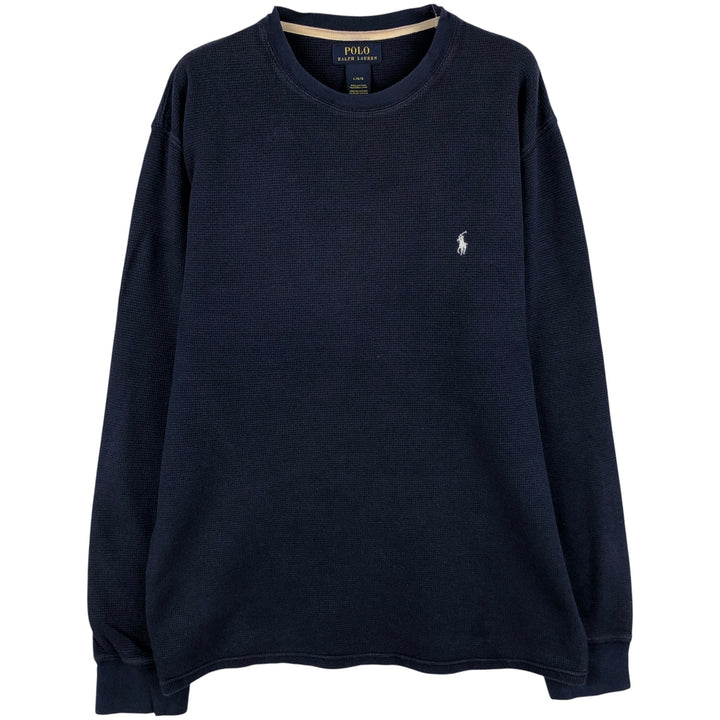 Ralph Lauren POLO RALPH LAUREN Thermal Long T-Shirt Men's Size L cotton navy blue type Vintage Second Hand
