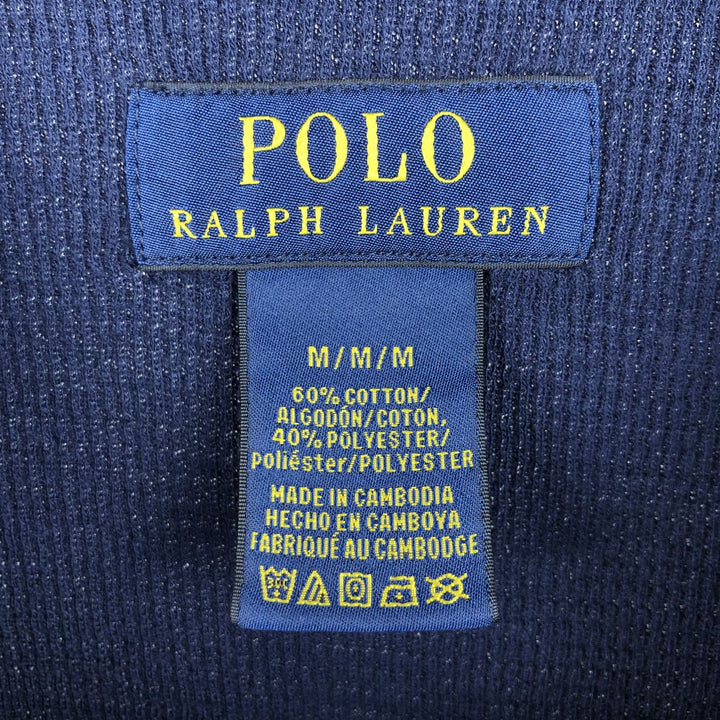 Ralph Lauren POLO RALPH LAUREN Thermal Long T-Shirt, Men's Size M cotton navy blue type Vintage Second Hand