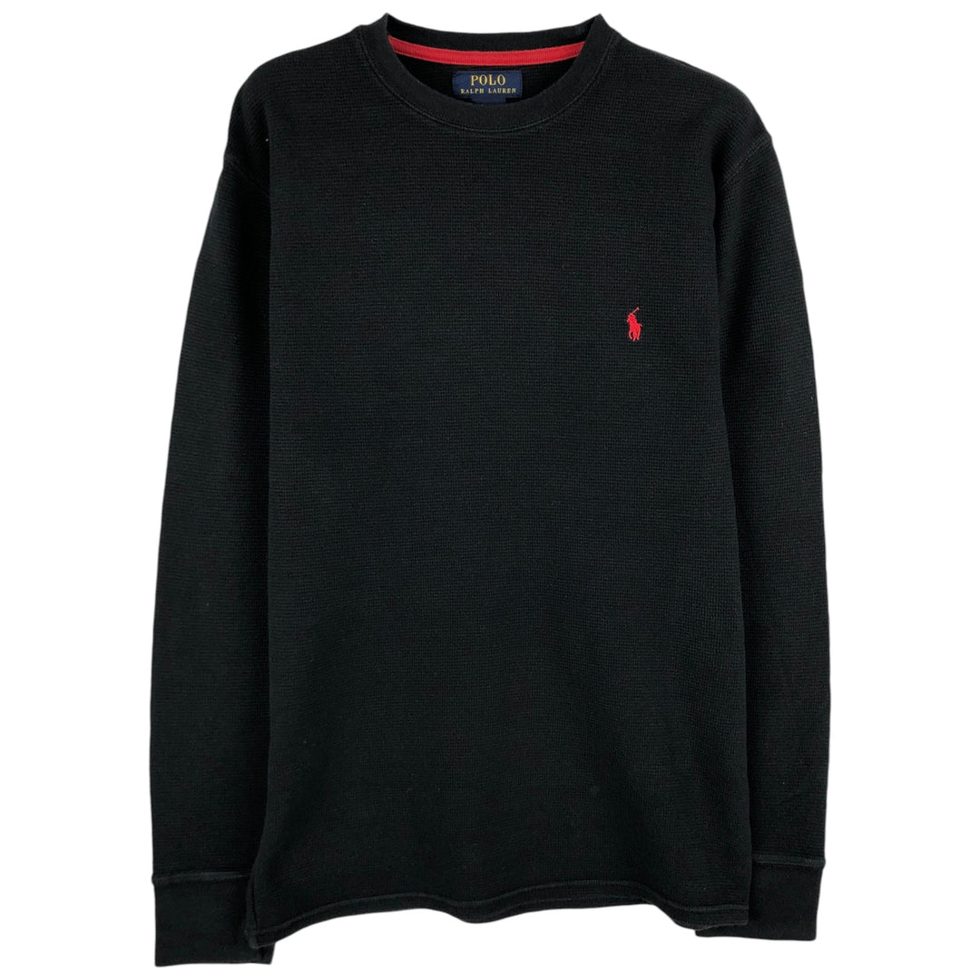 Ralph Lauren POLO RALPH LAUREN Thermal Long T-Shirt, Men's Size M cotton black type Vintage Second Hand