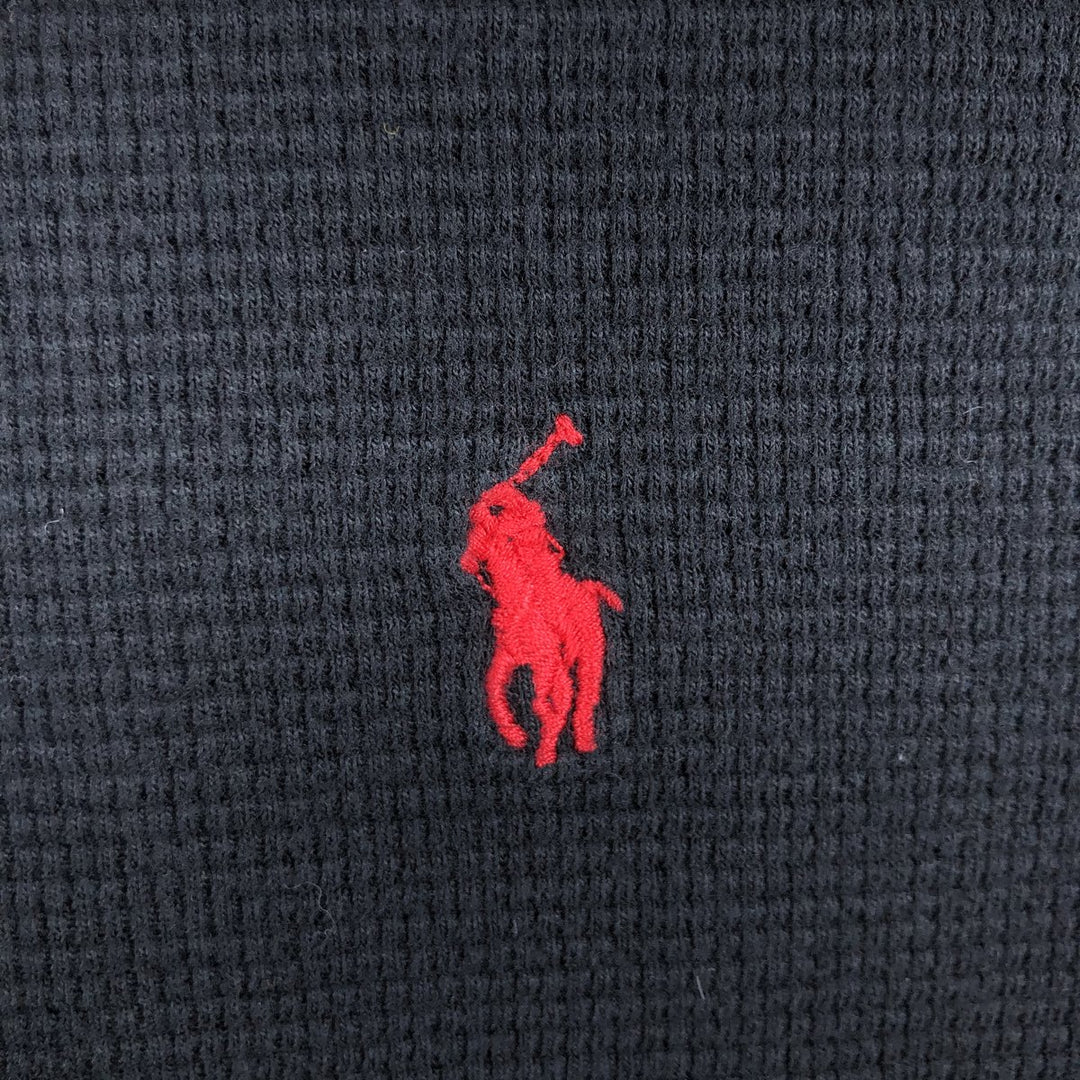 Ralph Lauren POLO RALPH LAUREN Thermal Long T-Shirt, Men's Size M cotton black type Vintage Second Hand