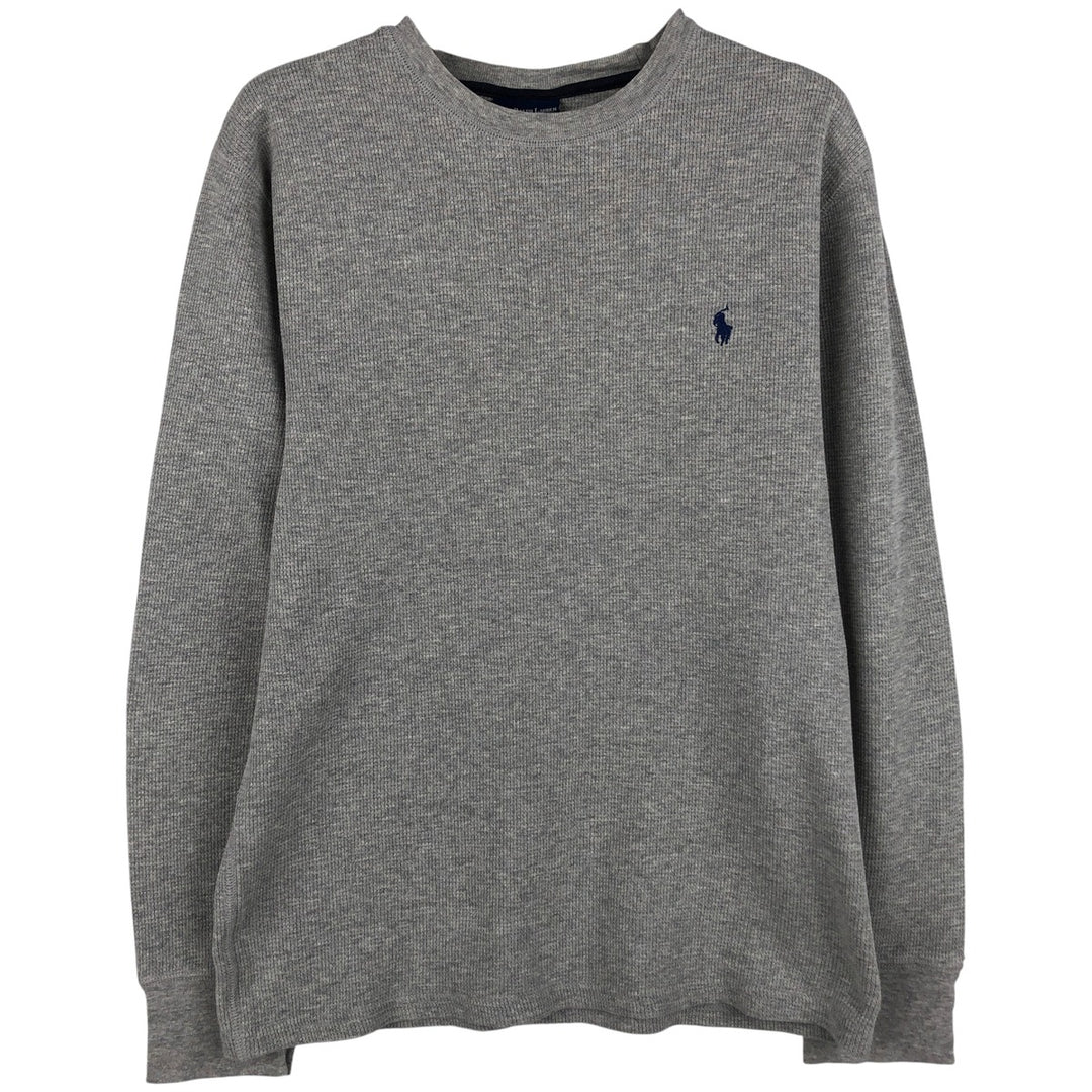 Ralph Lauren POLO RALPH LAUREN SLEEPWEAR Thermal Long T-Shirt, Men's Size Small cotton gray type Vintage Second Hand