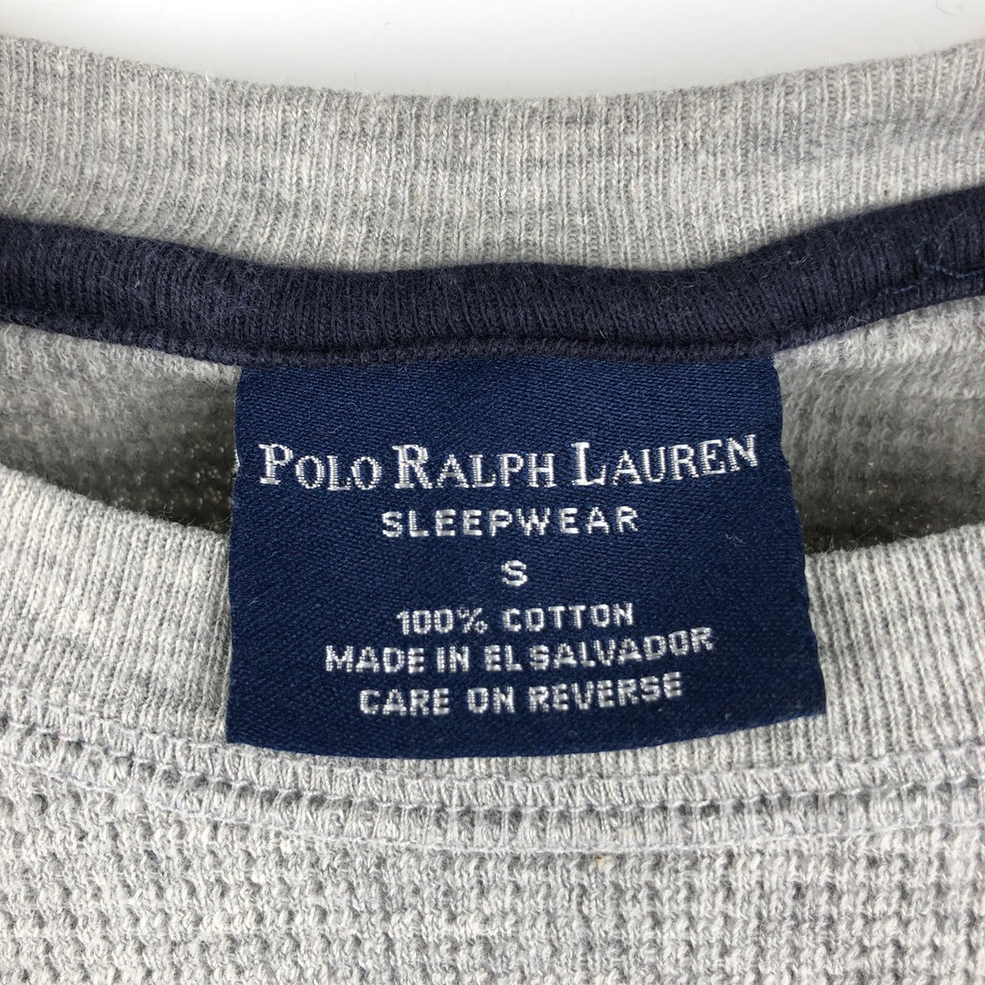 Ralph Lauren POLO RALPH LAUREN SLEEPWEAR Thermal Long T-Shirt, Men's Size Small cotton gray type Vintage Second Hand