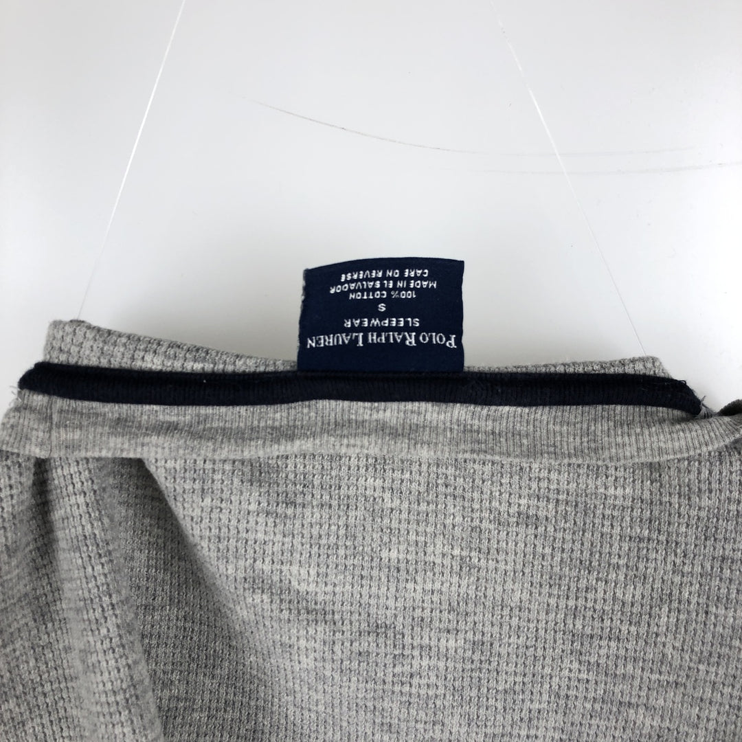 Ralph Lauren POLO RALPH LAUREN SLEEPWEAR Thermal Long T-Shirt, Men's Size Small cotton gray type Vintage Second Hand