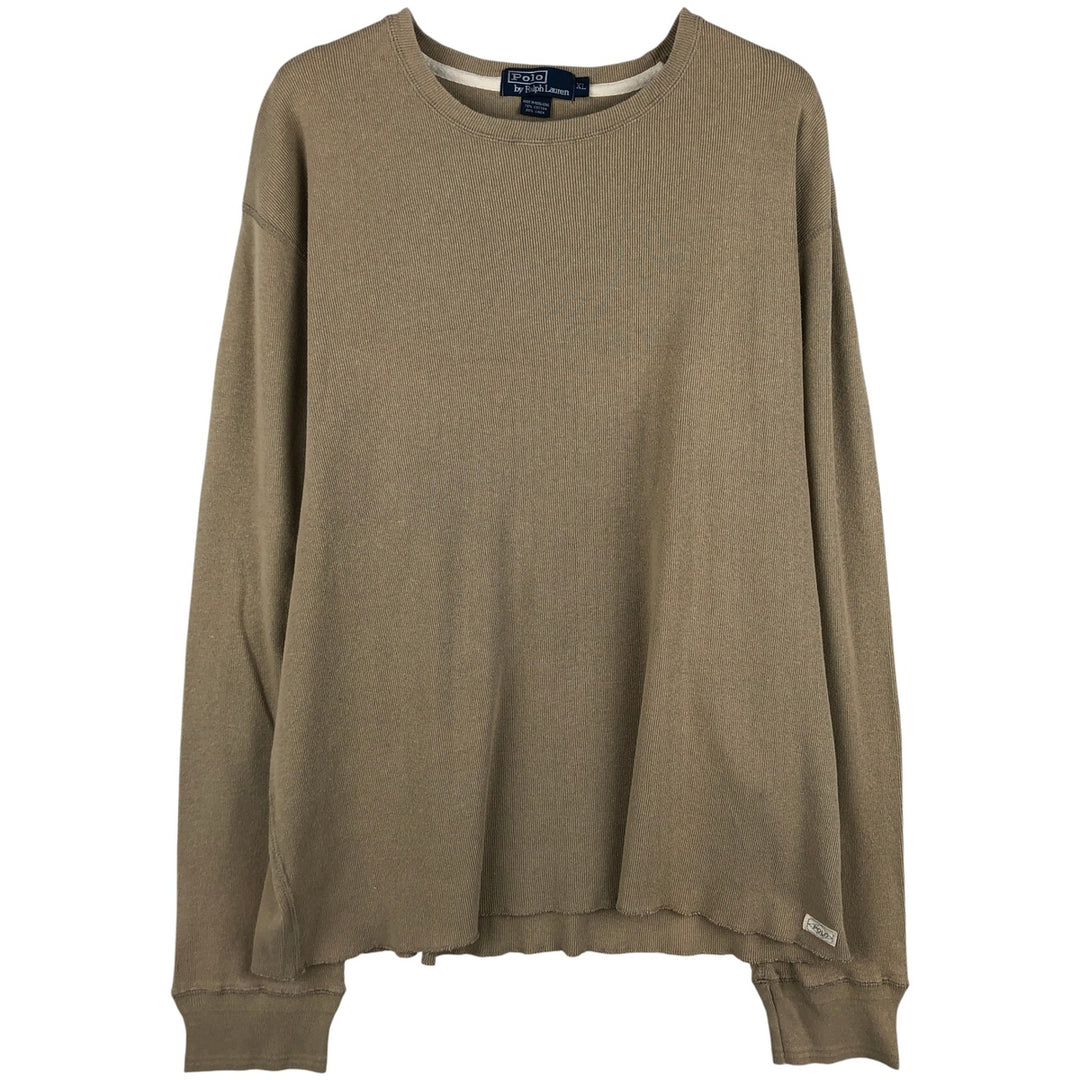 Ralph Lauren Polo by Ralph Lauren Thermal Long T-Shirt, Men's XL cotton Beige type Vintage Second Hand
