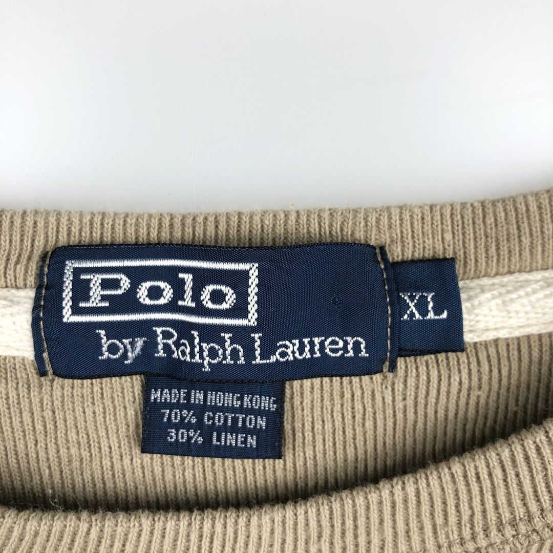 Ralph Lauren Polo by Ralph Lauren Thermal Long T-Shirt, Men's XL cotton Beige type Vintage Second Hand