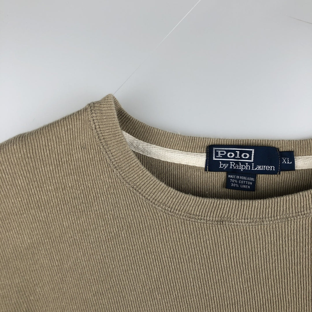 Ralph Lauren Polo by Ralph Lauren Thermal Long T-Shirt, Men's XL cotton Beige type Vintage Second Hand