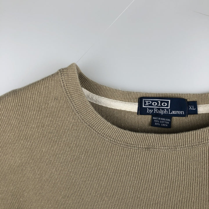 Ralph Lauren Polo by Ralph Lauren Thermal Long T-Shirt, Men's XL cotton Beige type Vintage Second Hand