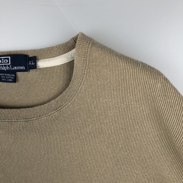 Ralph Lauren Polo by Ralph Lauren Thermal Long T-Shirt, Men's XL cotton Beige type Vintage Second Hand