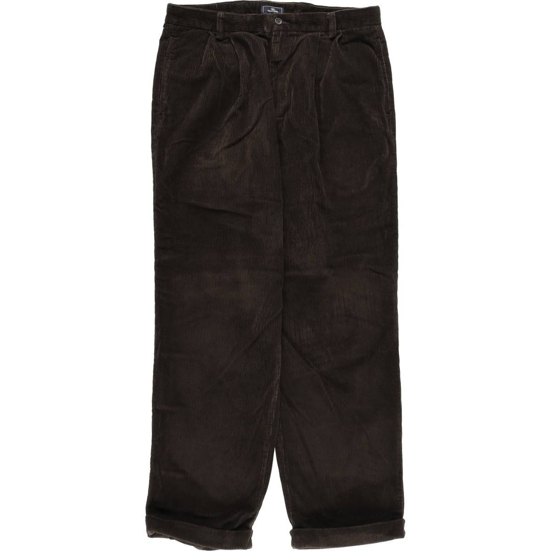DOCKERS PLEATED RELAXED FIT Two-pleat Wide-ribbed Corduroy Pants, Men's, Vintage, Size 34 cotton brown type Vintage Second Hand