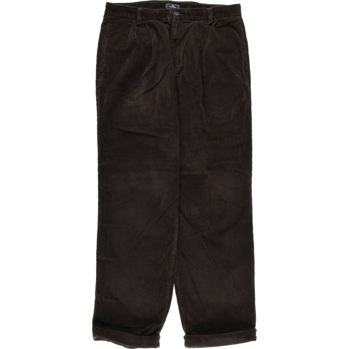 DOCKERS PLEATED RELAXED FIT Two-pleat Wide-ribbed Corduroy Pants, Men's, Vintage, Size 34 cotton brown type Vintage Second Hand