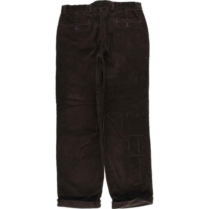 DOCKERS PLEATED RELAXED FIT Two-pleat Wide-ribbed Corduroy Pants, Men's, Vintage, Size 34 cotton brown type Vintage Second Hand