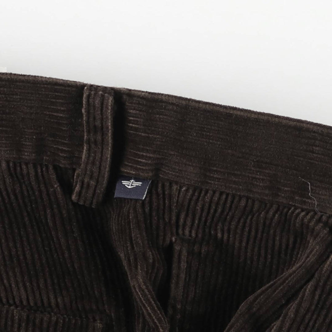 DOCKERS PLEATED RELAXED FIT Two-pleat Wide-ribbed Corduroy Pants, Men's, Vintage, Size 34 cotton brown type Vintage Second Hand