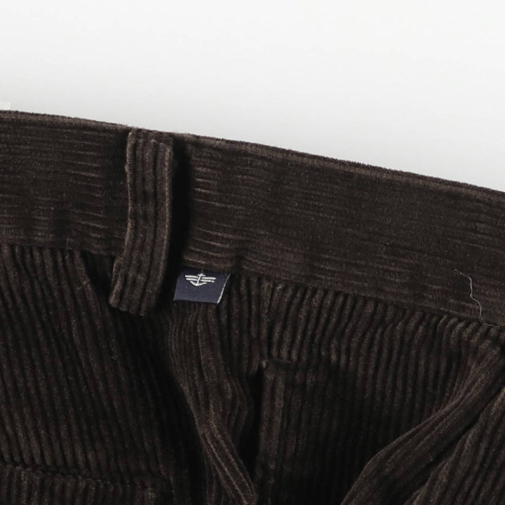 DOCKERS PLEATED RELAXED FIT Two-pleat Wide-ribbed Corduroy Pants, Men's, Vintage, Size 34 cotton brown type Vintage Second Hand