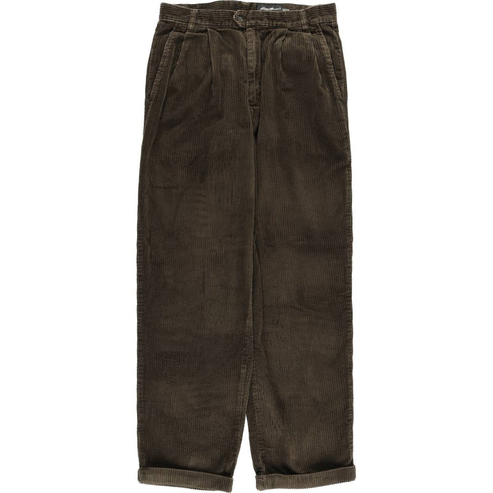 Eddie Bauer Two-pleat Corduroy Pants, Men's, Size W31 cotton Khaki type brown Vintage Second Hand
