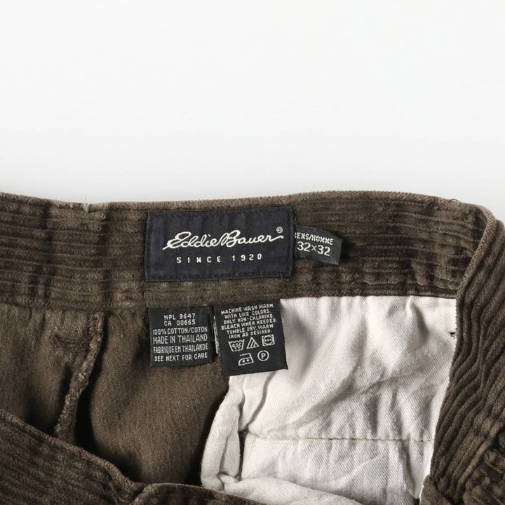 Eddie Bauer Two-pleat Corduroy Pants, Men's, Size W31 cotton Khaki type brown Vintage Second Hand