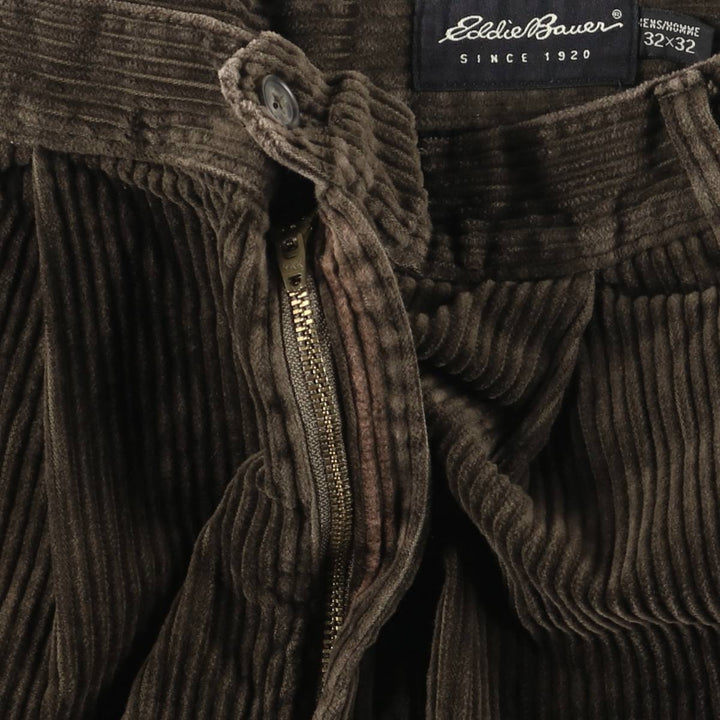 Eddie Bauer Two-pleat Corduroy Pants, Men's, Size W31 cotton Khaki type brown Vintage Second Hand