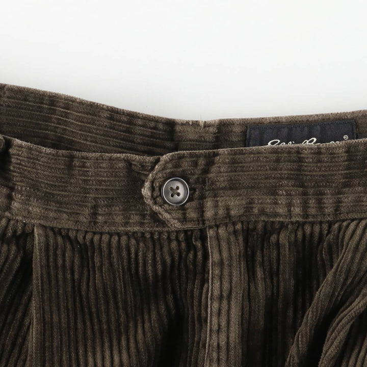 Eddie Bauer Two-pleat Corduroy Pants, Men's, Size W31 cotton Khaki type brown Vintage Second Hand