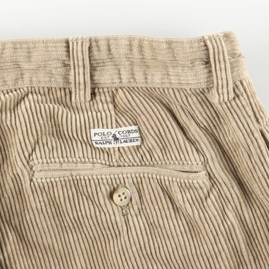 Ralph Lauren Polo Ralph Lauren Two-pleat Corduroy Pants Men's Size W33 cotton Beige type Vintage Second Hand