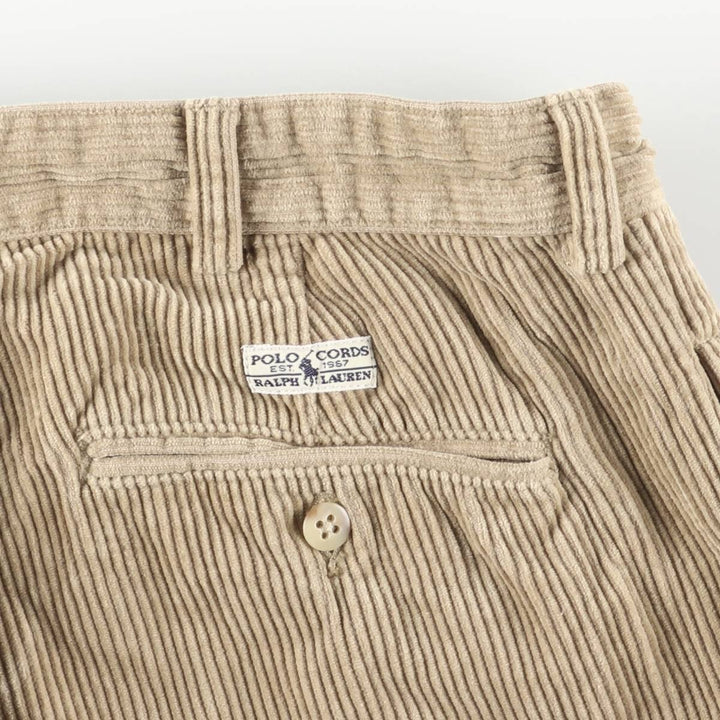Ralph Lauren Polo Ralph Lauren Two-pleat Corduroy Pants Men's Size W33 cotton Beige type Vintage Second Hand