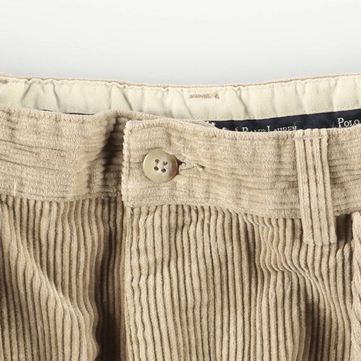 Ralph Lauren Polo Ralph Lauren Two-pleat Corduroy Pants Men's Size W33 cotton Beige type Vintage Second Hand