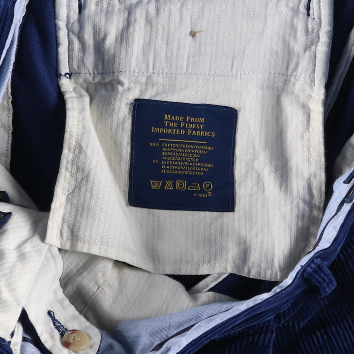 Ralph Lauren POLO RALPH LAUREN wide ribbed corduroy pants, men's size W34 cotton Navy blue Vintage Second Hand