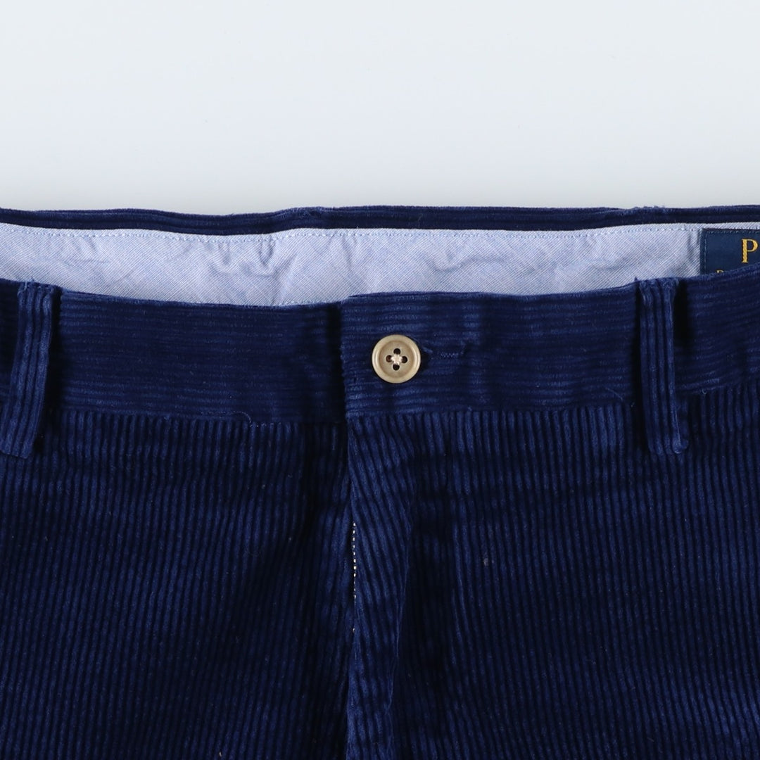 Ralph Lauren POLO RALPH LAUREN wide ribbed corduroy pants, men's size W34 cotton Navy blue Vintage Second Hand