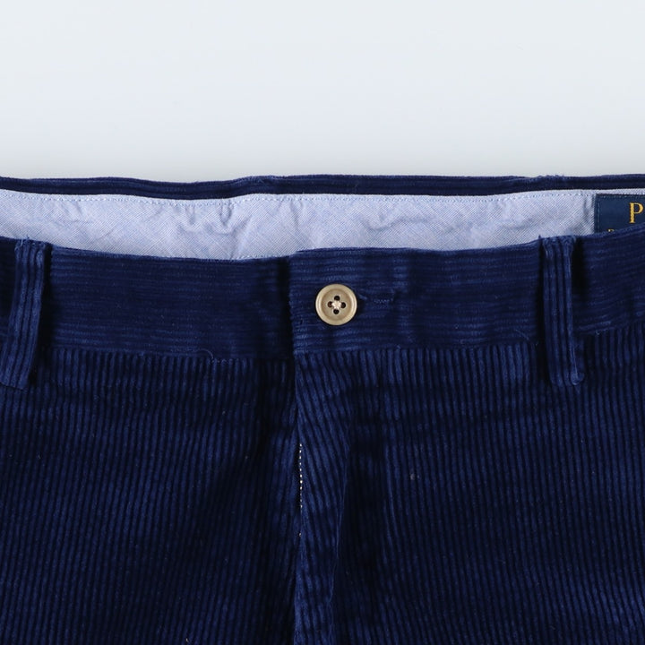 Ralph Lauren POLO RALPH LAUREN wide ribbed corduroy pants, men's size W34 cotton Navy blue Vintage Second Hand