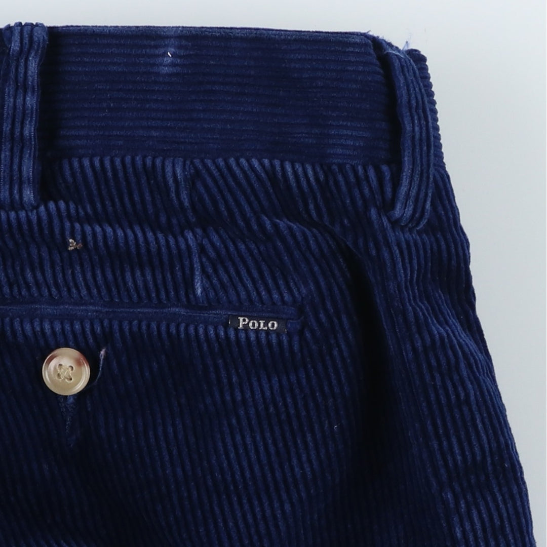 Ralph Lauren POLO RALPH LAUREN wide ribbed corduroy pants, men's size W34 cotton Navy blue Vintage Second Hand